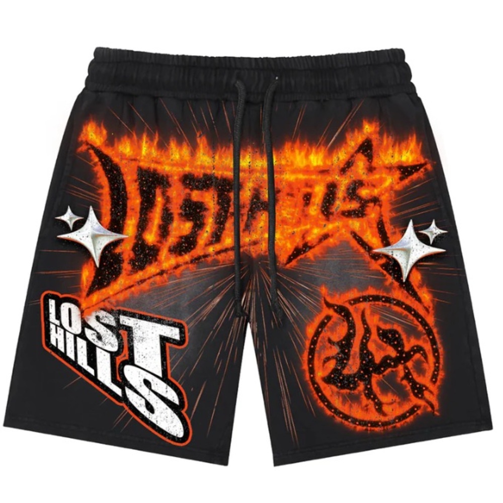 NWT Lost Hills Men’s Orange Skull Shorts Size Large